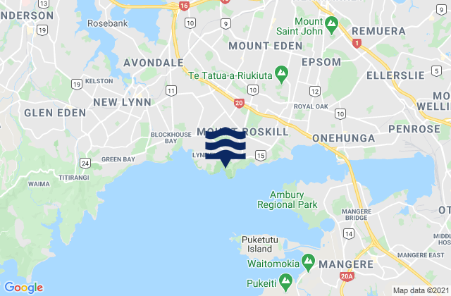 Karte der Gezeiten Waikowhai Bay, New Zealand