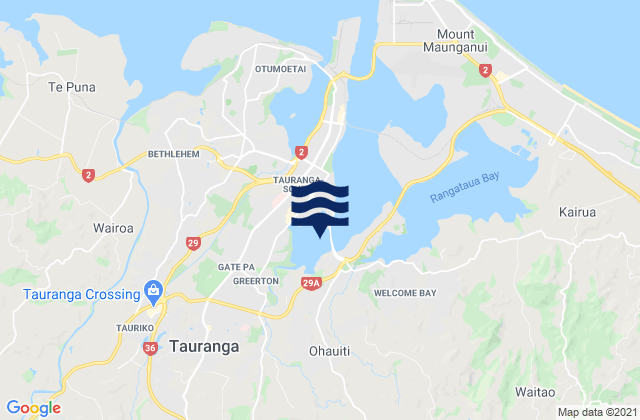 Karte der Gezeiten Waimapu Estuary, New Zealand