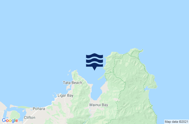 Karte der Gezeiten Wainui Bay, New Zealand