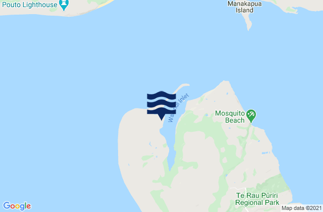 Karte der Gezeiten Waionui Inlet, New Zealand