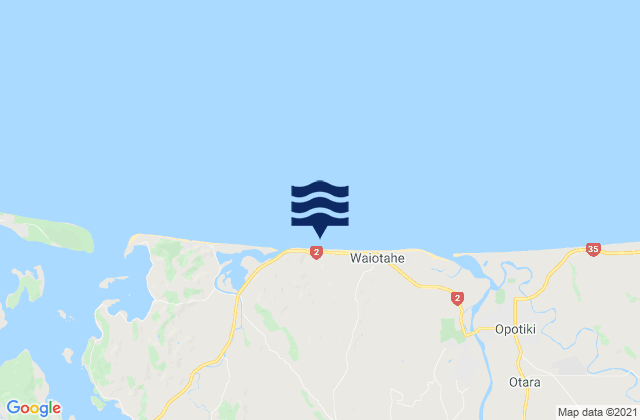 Karte der Gezeiten Waiotahi Beach, New Zealand