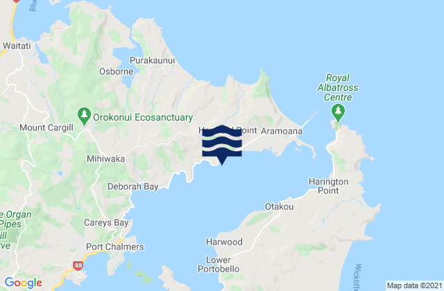 Karte der Gezeiten Waipuna Bay, New Zealand
