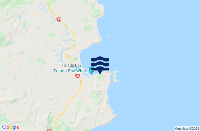 Karte der Gezeiten Wairere Beach, New Zealand