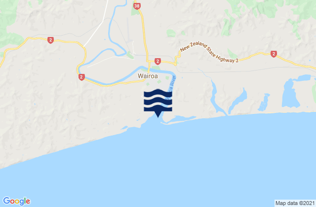 Karte der Gezeiten Wairoa River Mouth, New Zealand