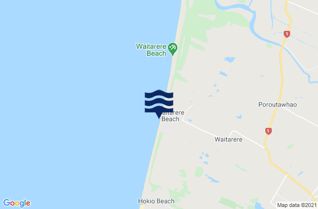 Karte der Gezeiten Waitarere Beach, New Zealand