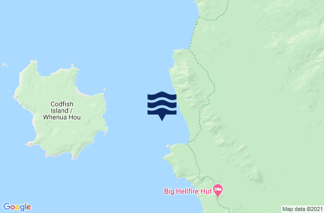 Karte der Gezeiten Waituna Bay, New Zealand