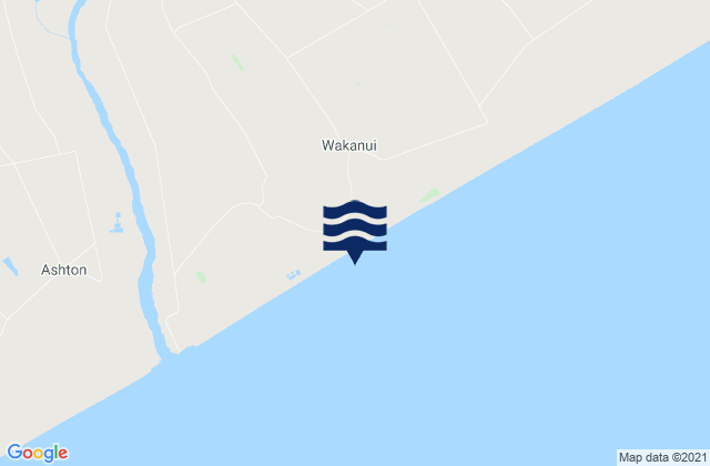 Karte der Gezeiten Wakanui Beach, New Zealand