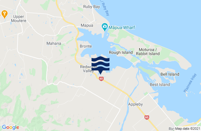Karte der Gezeiten Wakefield, New Zealand