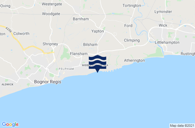 Karte der Gezeiten Walberton, United Kingdom