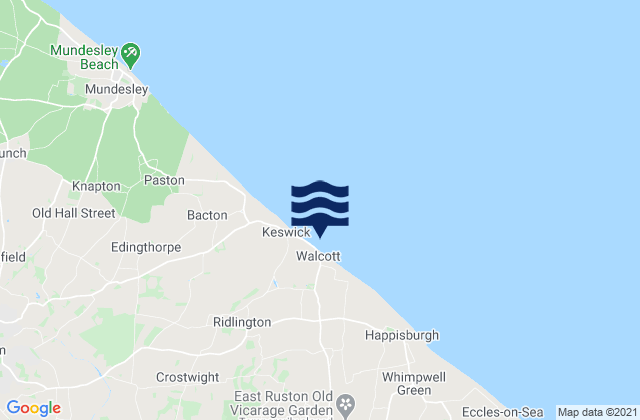 Karte der Gezeiten Walcott Beach, United Kingdom