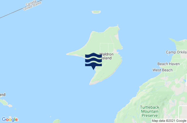 Karte der Gezeiten Waldron Island Puget Sound, United States