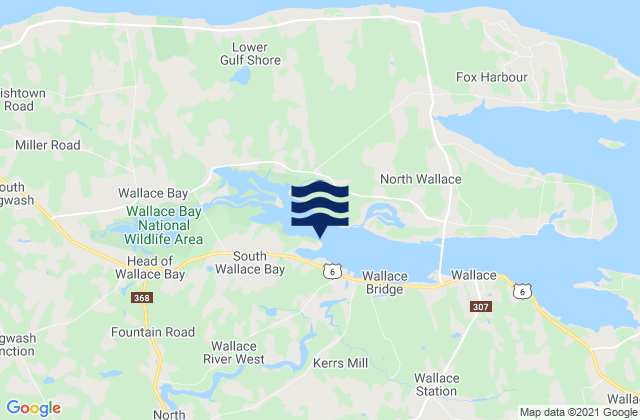 Karte der Gezeiten Wallace Bay, Canada