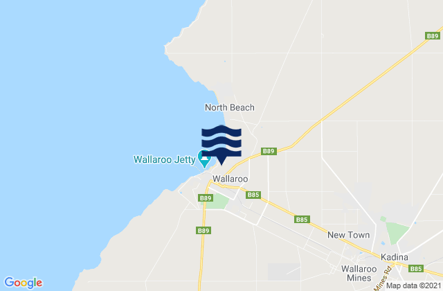 Karte der Gezeiten Wallaroo, Australia