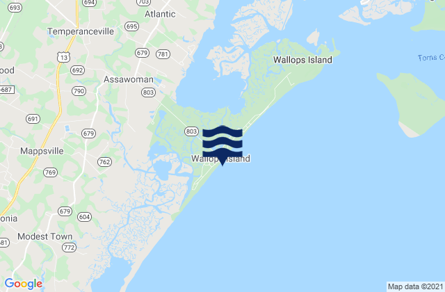 Karte der Gezeiten Wallops Island, United States