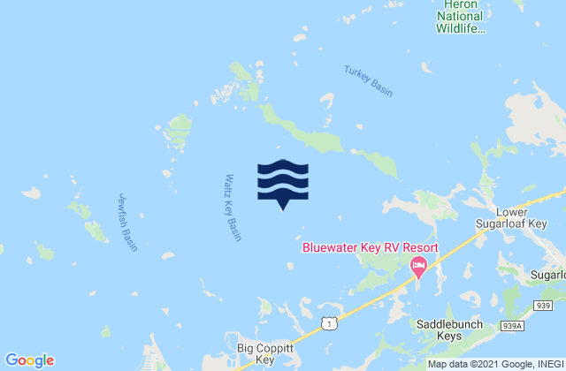 Karte der Gezeiten Waltz Key (Waltz Key Basin), United States