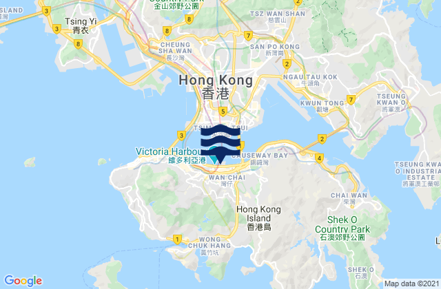 Karte der Gezeiten Wan Chai, Hong Kong