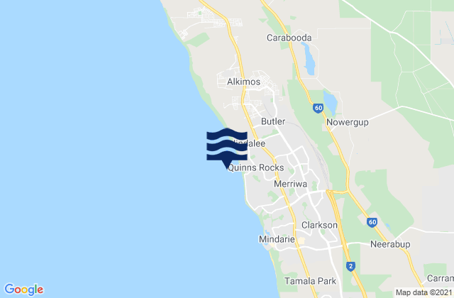 Karte der Gezeiten Wanneroo, Australia