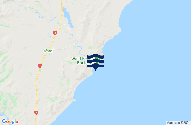 Karte der Gezeiten Ward Beach, New Zealand