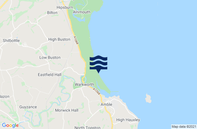 Karte der Gezeiten Warkworth Beach, United Kingdom