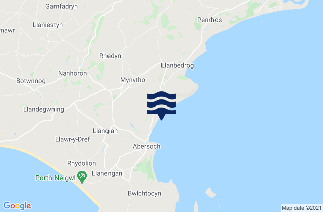 Karte der Gezeiten Warren Beach, United Kingdom