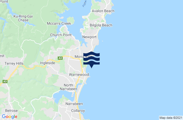 Karte der Gezeiten Warriewood, Australia