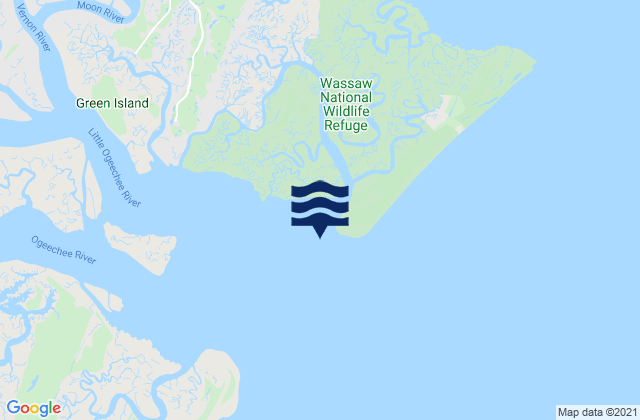 Karte der Gezeiten Wassaw Island SSW of, United States