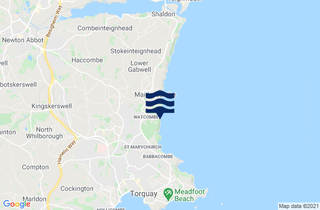 Karte der Gezeiten Watcombe Beach, United Kingdom