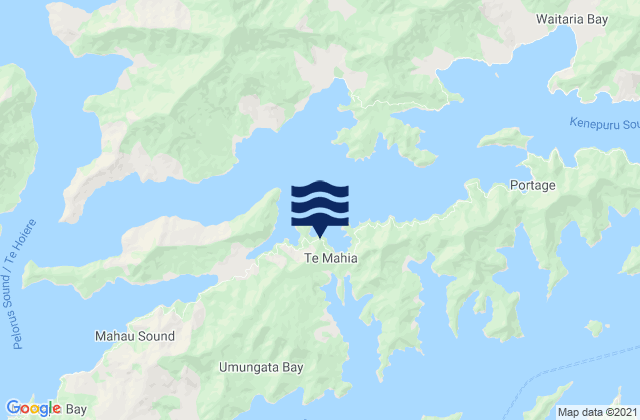Karte der Gezeiten Waterfall Bay, New Zealand
