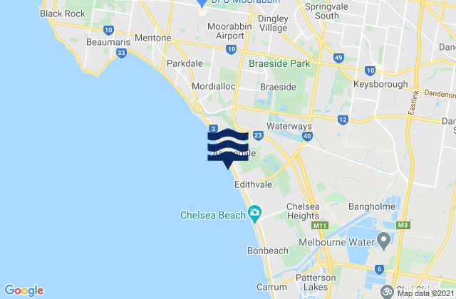 Karte der Gezeiten Waterways, Australia