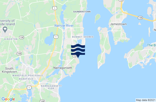 Karte der Gezeiten Watson Pier (Boston Neck), United States