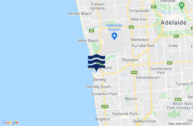 Karte der Gezeiten Wayville, Australia