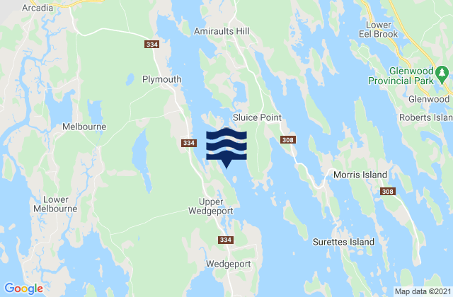 Karte der Gezeiten Wedgeport Cape, Canada