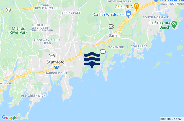 Karte der Gezeiten Weed Beach, United States