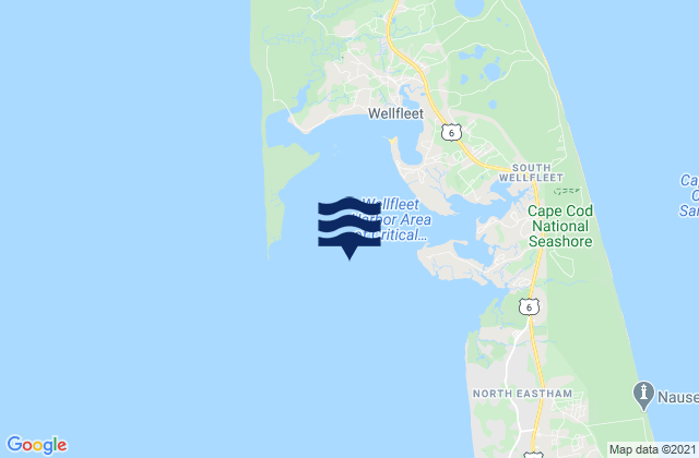 Karte der Gezeiten Wellfleet Harbor, United States