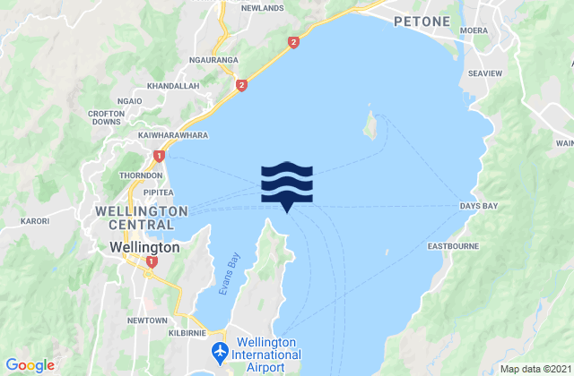 Karte der Gezeiten Wellington Harbour, New Zealand