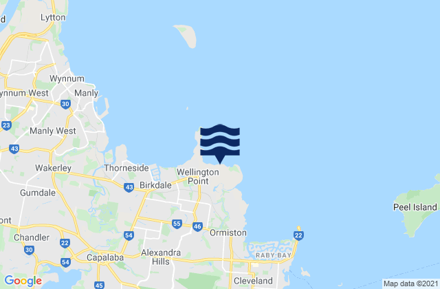 Karte der Gezeiten Wellington Point, Australia