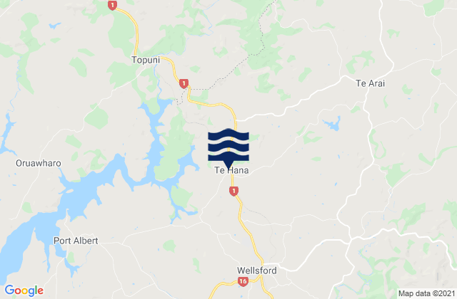 Karte der Gezeiten Wellsford, New Zealand