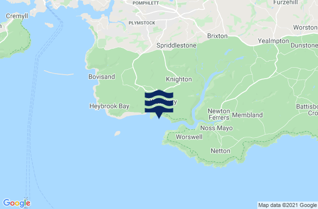 Karte der Gezeiten Wembury, United Kingdom