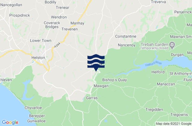 Karte der Gezeiten Wendron, United Kingdom