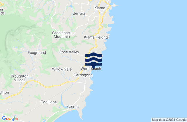 Karte der Gezeiten Werri Beach, Australia