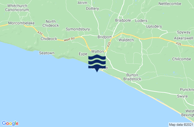 Karte der Gezeiten West Bay - West Beach, United Kingdom