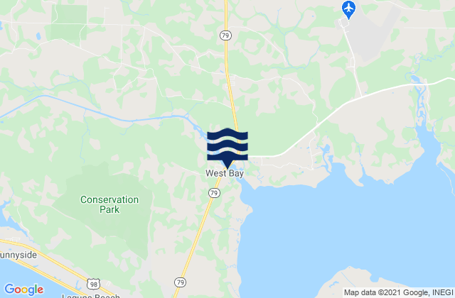 Karte der Gezeiten West Bay Creek West Bay, United States