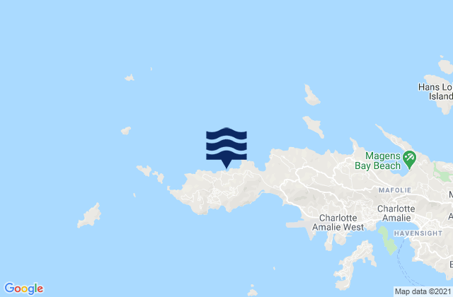 Karte der Gezeiten West End, U.S. Virgin Islands