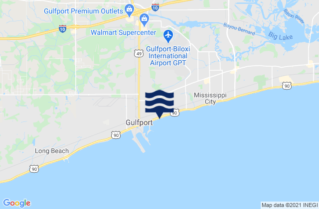 Karte der Gezeiten West Gulfport, United States