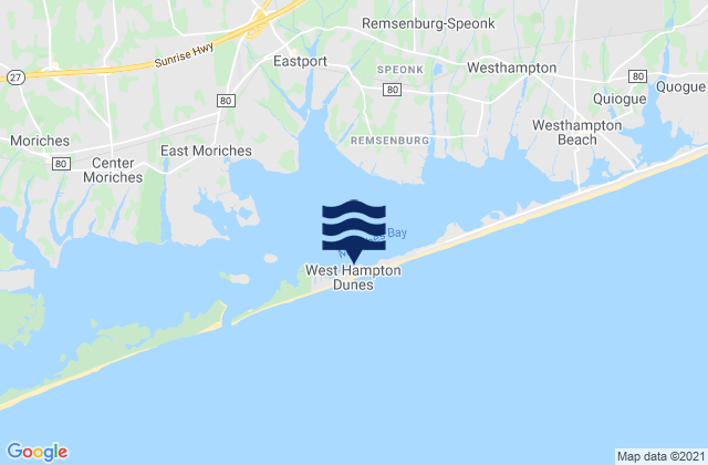 Karte der Gezeiten West Hampton Dunes, United States