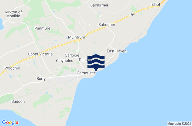 Karte der Gezeiten West Haven Beach, United Kingdom