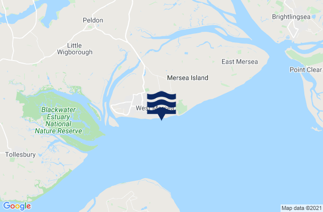 Karte der Gezeiten West Mersea Beach, United Kingdom