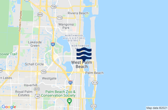 Karte der Gezeiten West Palm Beach, United States
