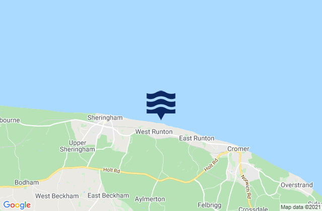 Karte der Gezeiten West Runton Beach, United Kingdom