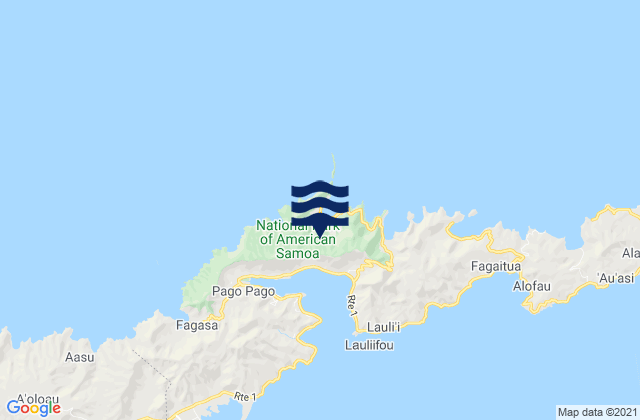 Karte der Gezeiten West Vaifanua County (historical), American Samoa